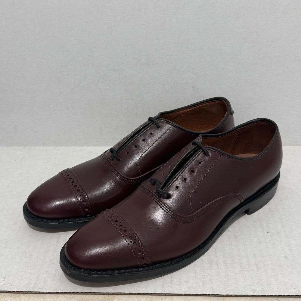 Allen Edmonds Fifth Avenue Mens Oxford 7.5 A Burgundy Like New Cap Toe 7033